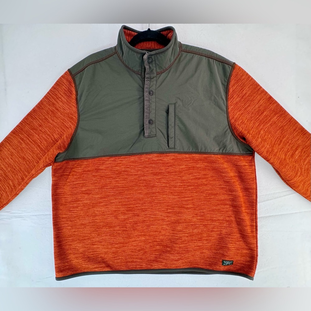 G.H. Bass & Co. Pullover Sweater Men's  Snap Up Pocket Fleece Lined Outdoor XXL